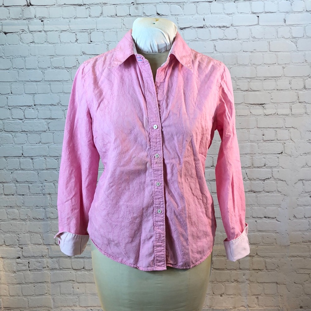 Tommy Hilfiger Button Down Pink Paisley Shirt Top XL